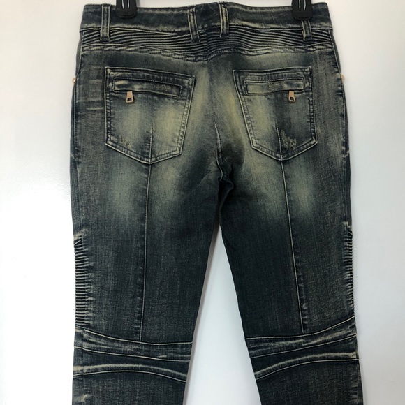 Balmain Moto-style distressed skinny jeans - Picture 4 of 6